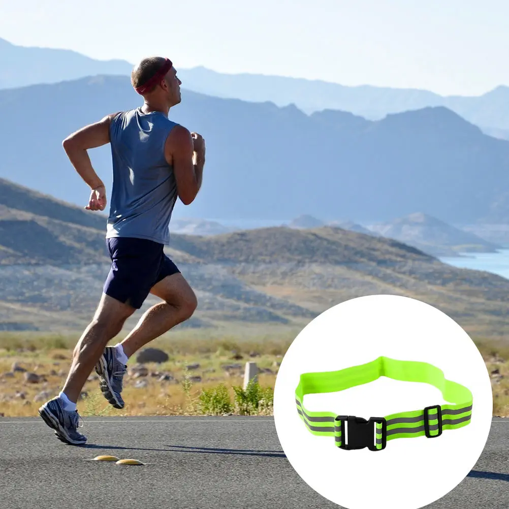 

2pcs Reflective Shoulder Straps Waist Belt Elastic Adjustable For Night Running Hiking Safety Gear High Visibility Fitness