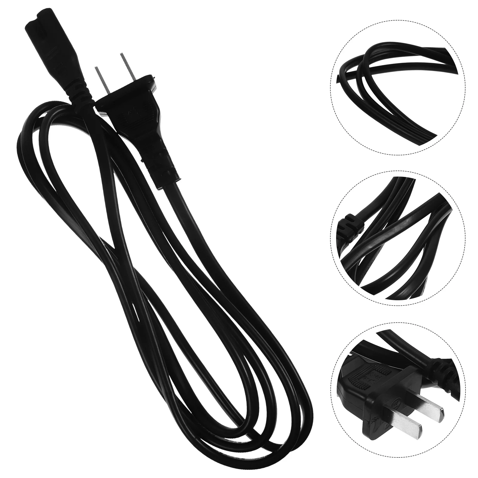 

Power Extension Cable 15M 2 Prong Flat Plug Copper PVC Heavy Duty Power Cord Outlet Extension Wire Strong Clamping Vibration