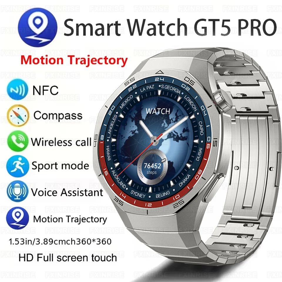 New TO HUAWEI Outdoor Sports Smart Watch Men AMOLED Screen NFC GPS Compass Heart rate Waterproof Bluetooth Call SmartWatch 2025