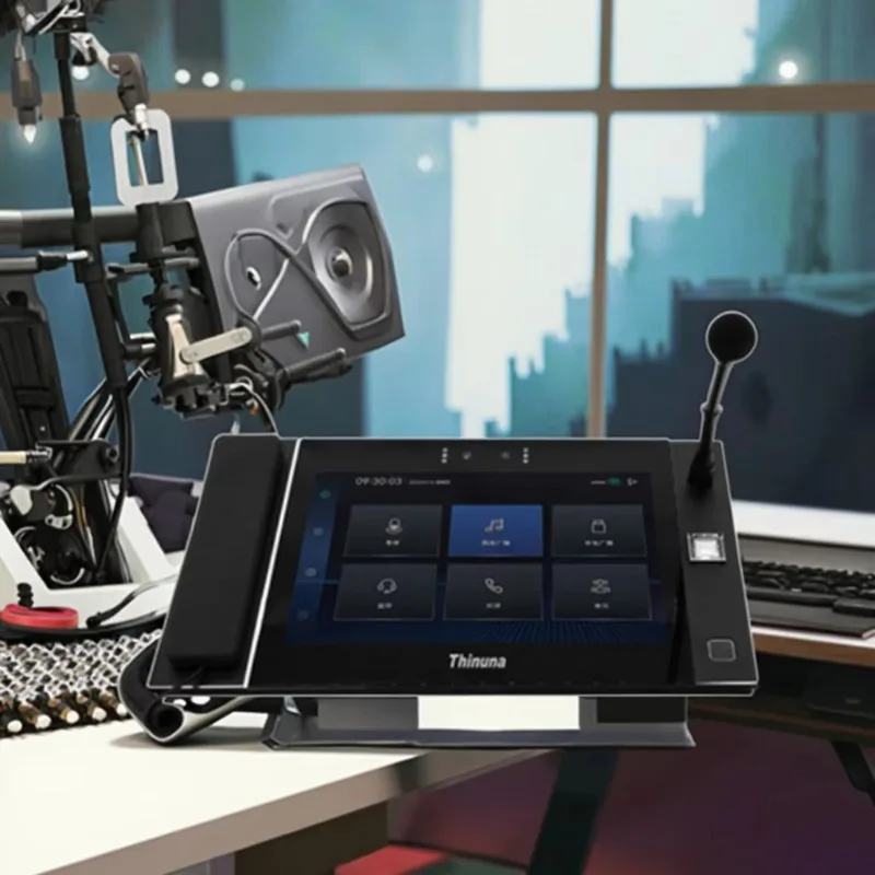 

IP-9635RM-BS 10.1-inch IPS 1080P Intercom Visual Paging + Emergency Broadcast Touchscreen Network Microphone Workstation