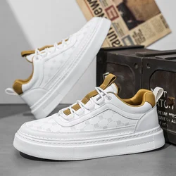Fashion Men's Casual Shoes Platform Thick Sole Leather White Shoes Men Board Outdoor Sports Shoes Zapatillas Hombre