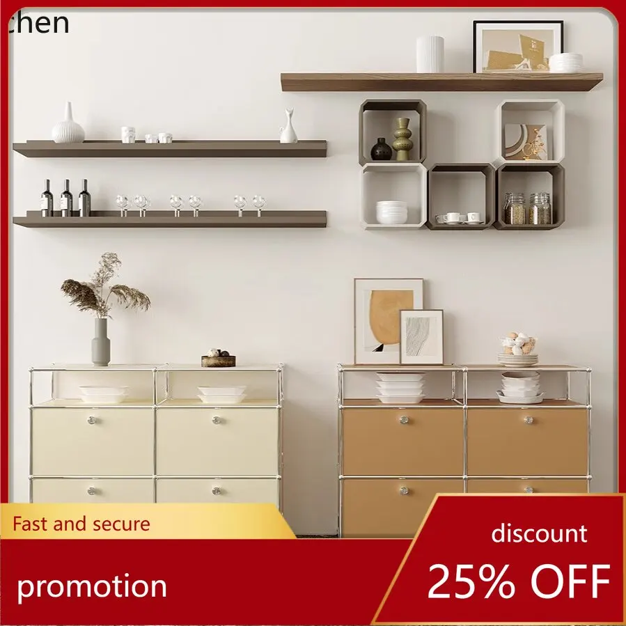 ZMLMid-Cabinet Stainless Steel Sideboard Cabinet Ins Simple TV Storage Chest Side Cabinet