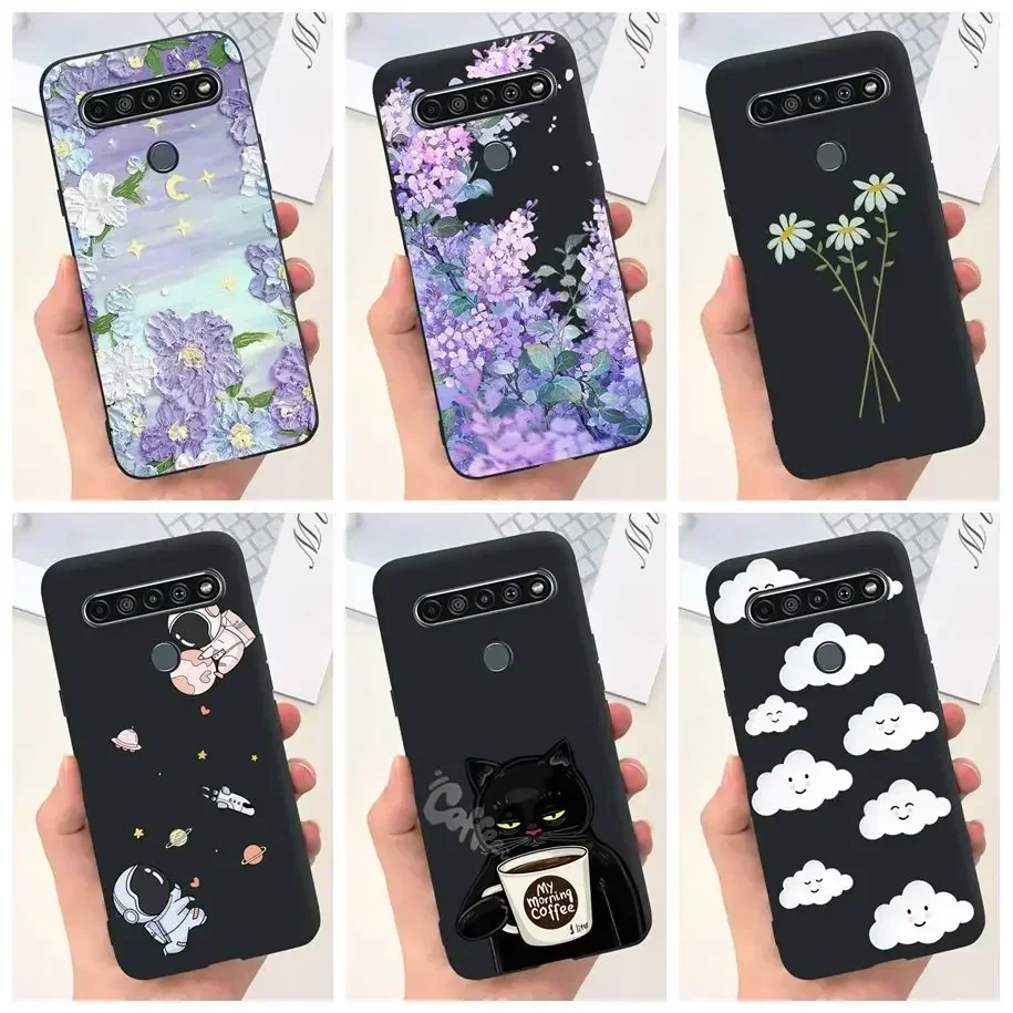 For LG K61 Case LMQ630EAW LM-Q630 Fashion Flower Soft Coque Phone Cases For LG K61 2020 K 61 Silicone Back Cover For LGK61 Funda