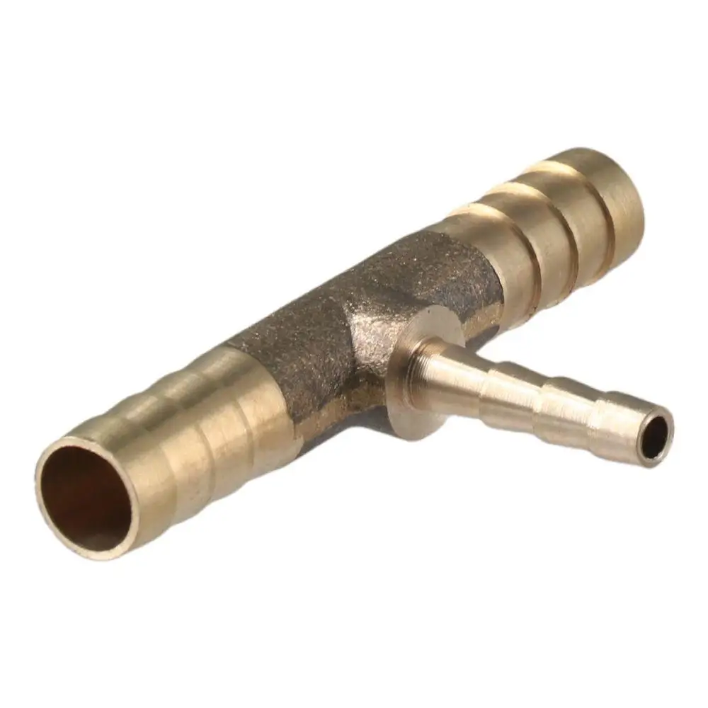 Brass Reducing Barb Hose Fitting Barb Splicer Fitting Tee T Shape Pipe Connector Fitting Air Gas Water Fuel