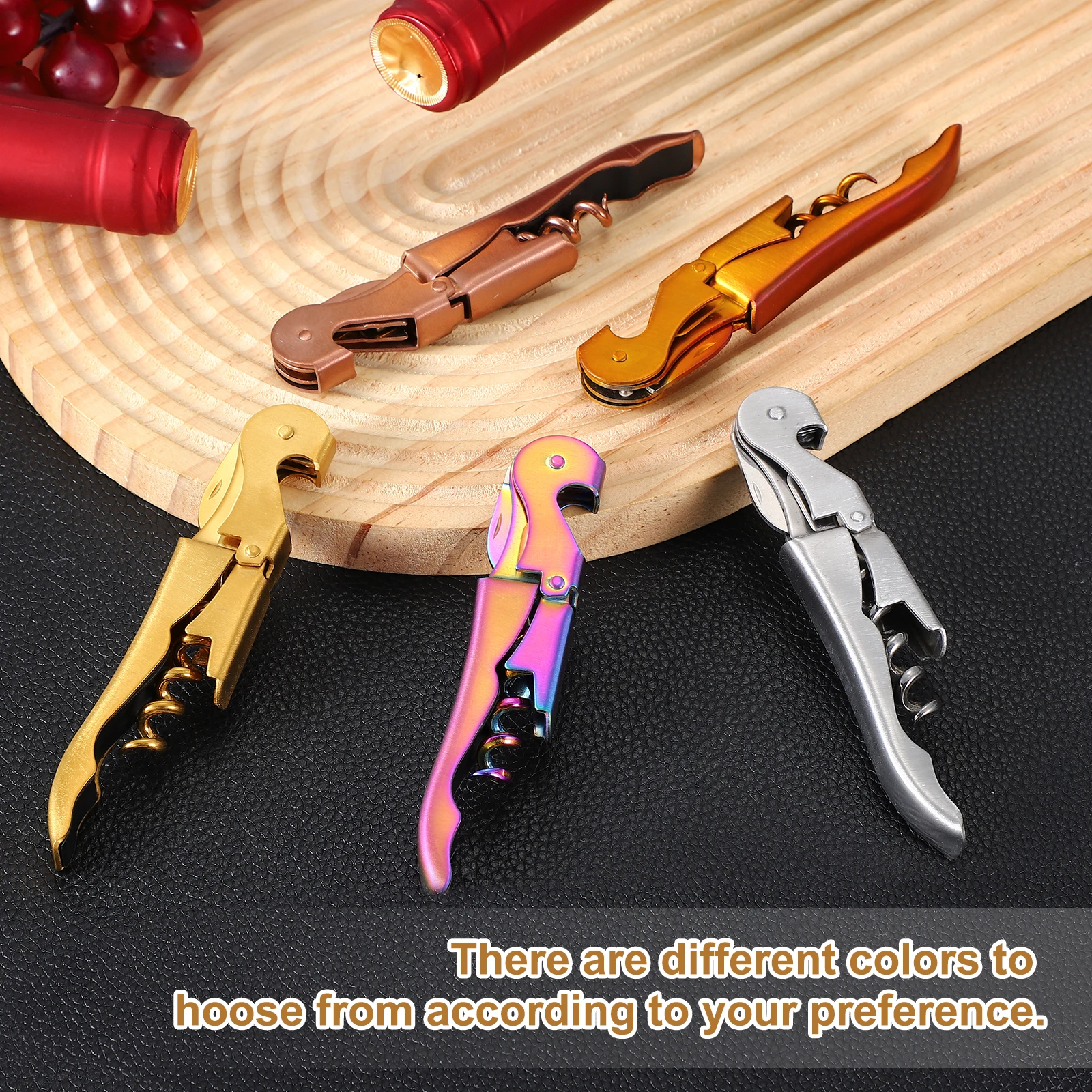 1/3Pcs Professional Waiters Corkscrew Stainless Steel Wine Key with Ergonomic Wood Grip Beer Bottle Opener and Foil Cutter