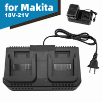 Dual-Slot Battery Charger  3.0A 18V 21V Lithium-Ion Battery Charger  Compatible with Makita BL1415 BL1815 BL1830 BL1850