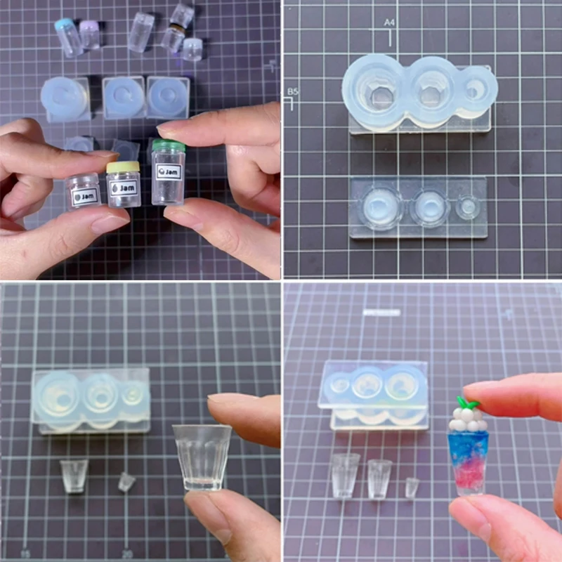 3Dシリコンモールド,プラスチック,金型,ケーキを作るための樹脂ボトルのセット