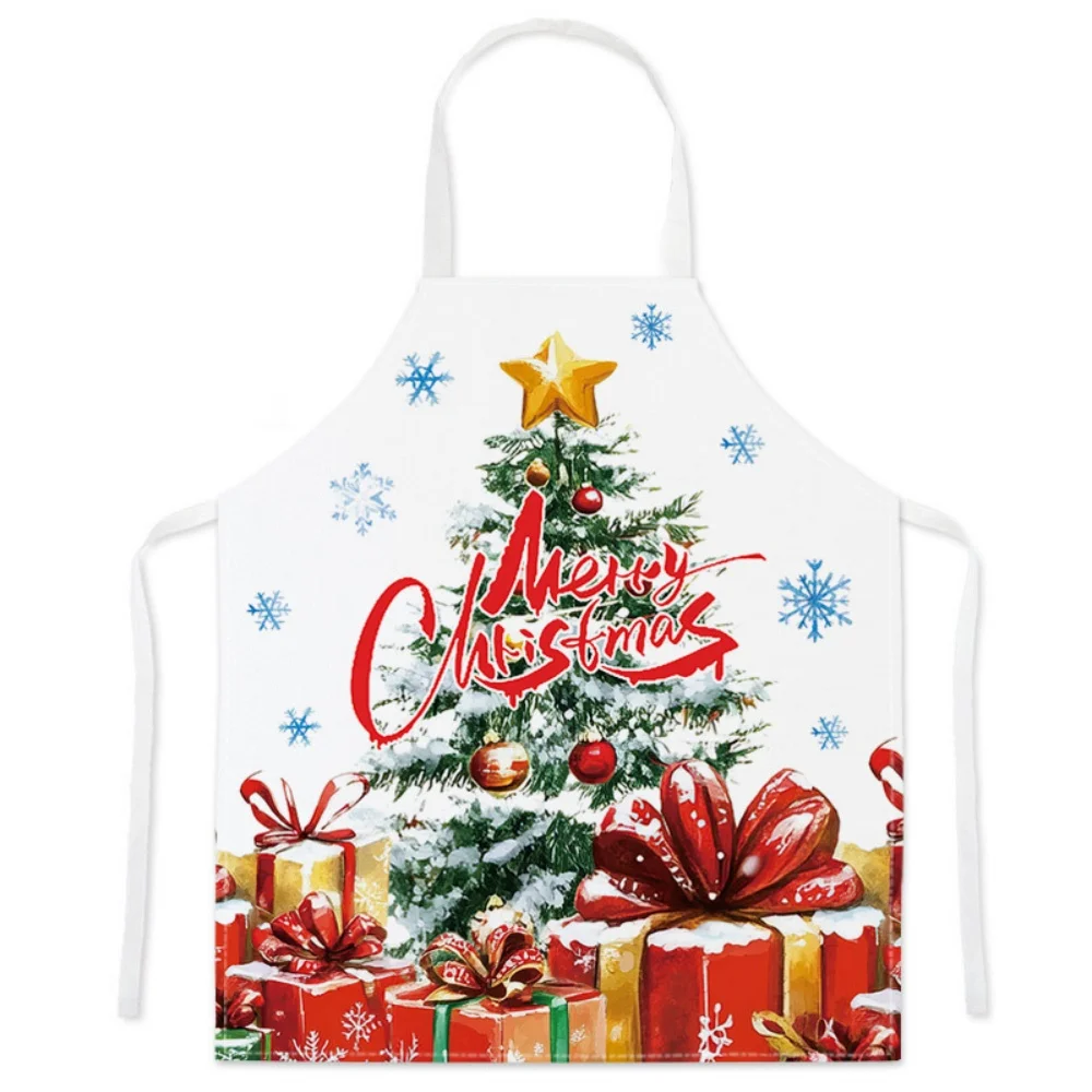 Christmas Cartoon Apron Xmas Tree Santa Claus Deer Oil Dustproof Parent-child Adult Aprons Kitchen Baking Cooking Accessories