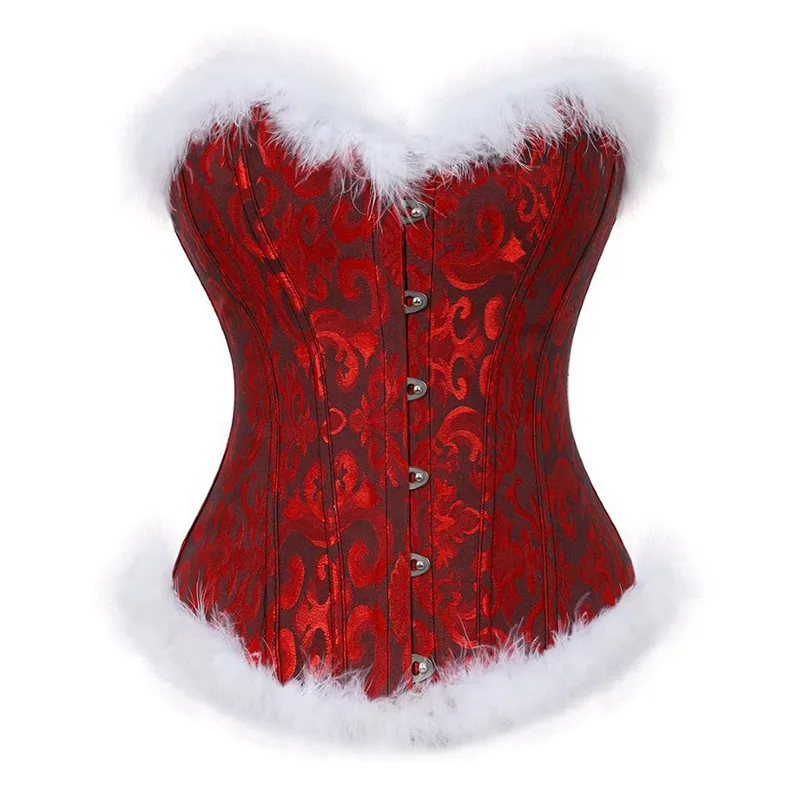 Christmas Corset Santa Lingerie for Women Sexy Christmas Mrs Claus Costume Bustier Corset Top