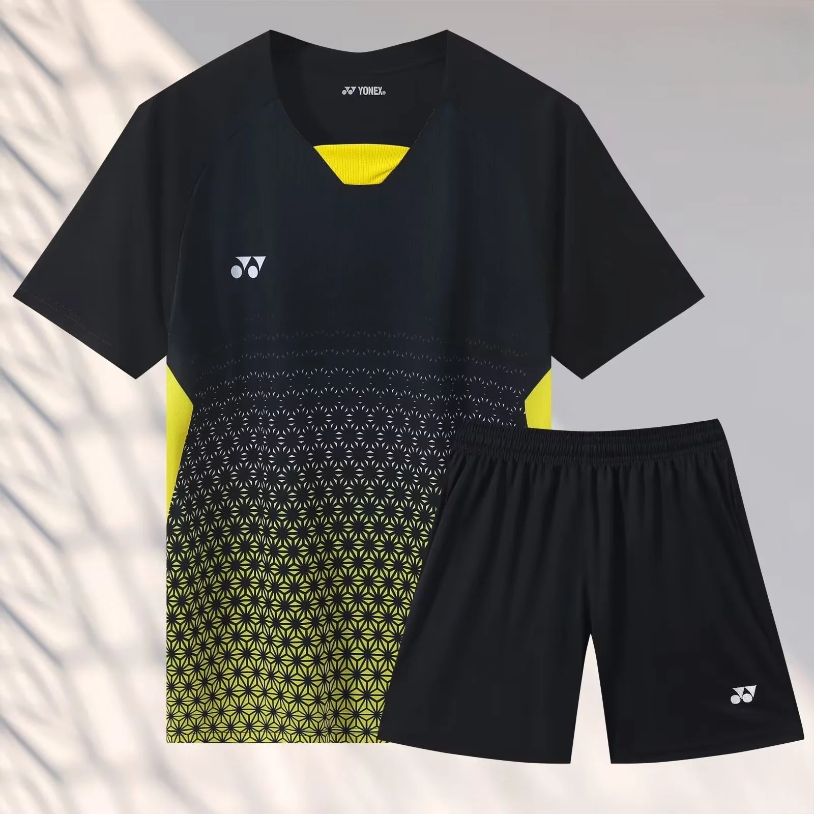 

Customized men's and women's badminton T-shirt Breathable quick drying light V-neck tennis shirt accept customized service