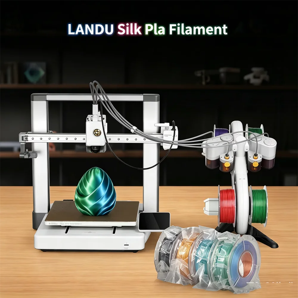 LANDU Silk PLA 3D Printer Filament 1.75mm Silk PLA Filament 3D Printing Materials 1kg Rolls High Quality Material 6