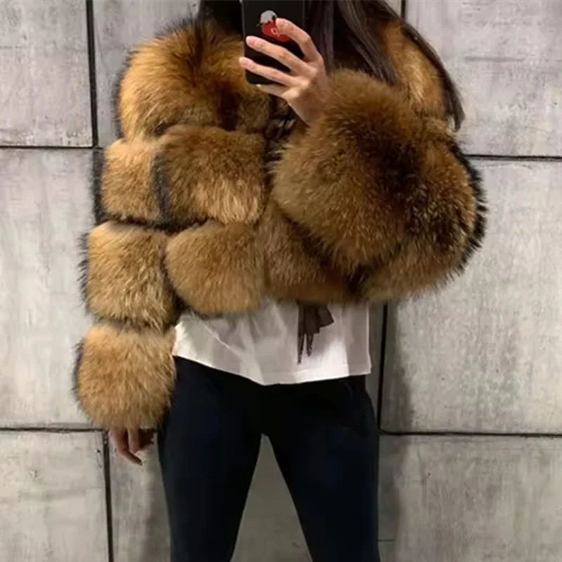 

QUEENTINA пальто из натурального меха енота, новая зимняя верхняя одежда, женская модная куртка, одежда высокого качества, натуральный енот 2025