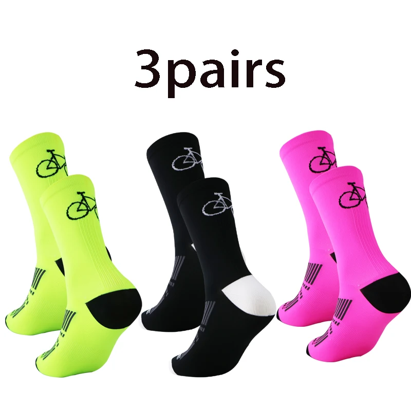 3 pairs of professional MTB cycling socks for foot protection, breathable and sweat wicking cycling socks