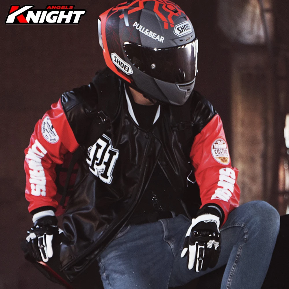 

DUHAN Motorcycle Riding Jacket Baseball Sweatshirts CasualAnti-drop Motorcycle Leather Jacket For Men Women Moto Racing Clothing