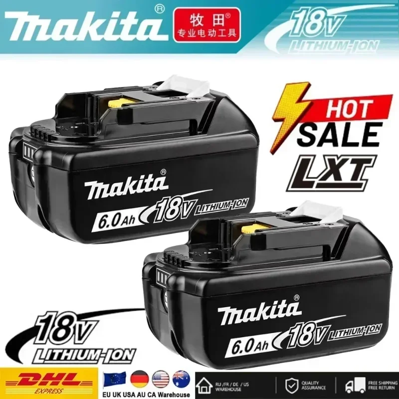 

Makita 18v 6.0Ah Battery With Charger Rechargeable Lithium Ion for DDF487 BL1880 BL1860B LXT400 Power Tool Makita 18 v Battery