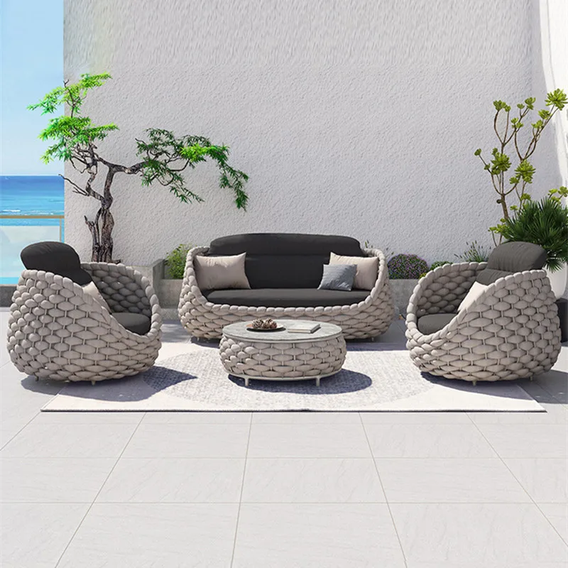 

Outdoor sofa garden, courtyard balcony villa living room, rattan sofa furniture