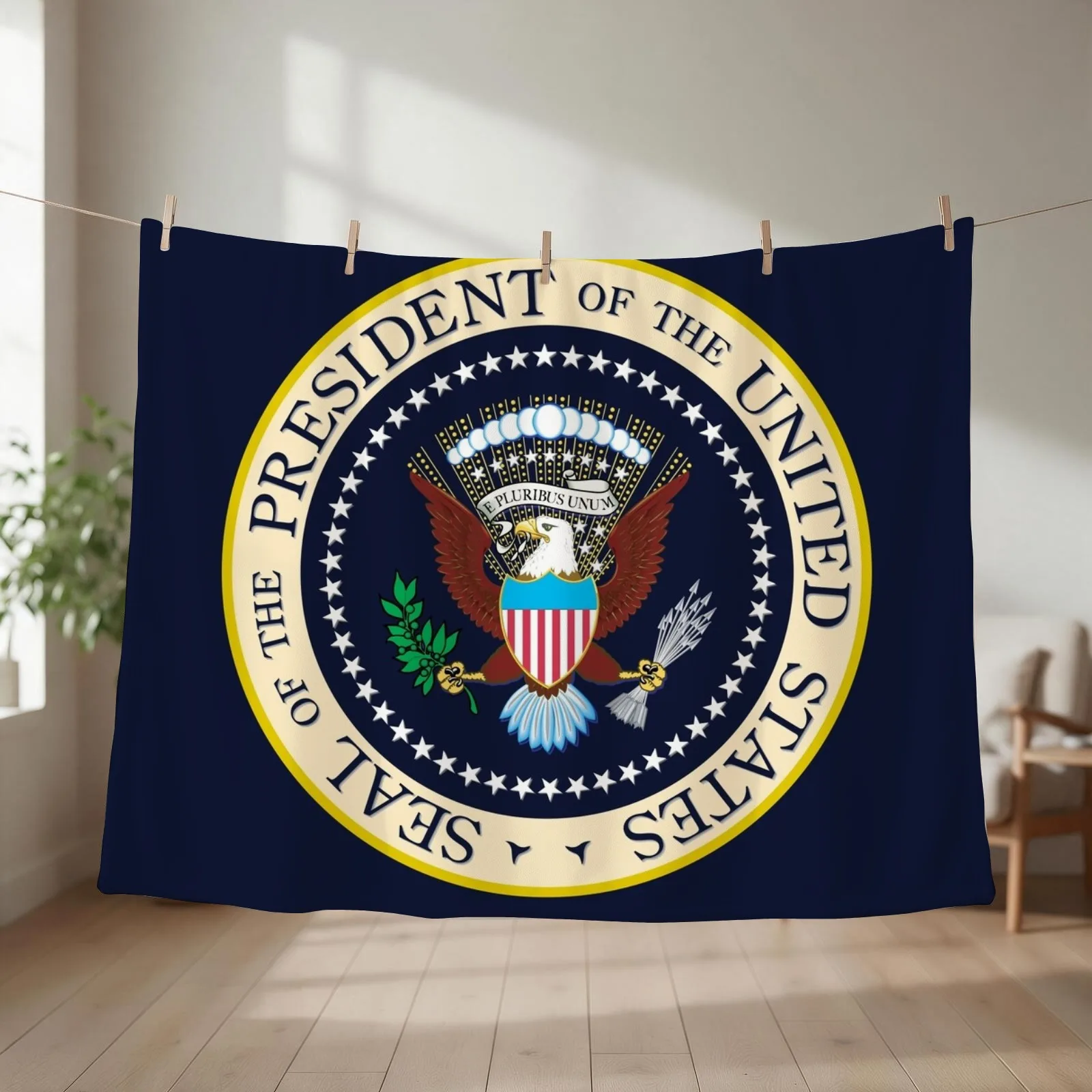 Seal of the President of the United States Throw Blanket couch cozy soft plush fuzzy picnic outdoor blanket