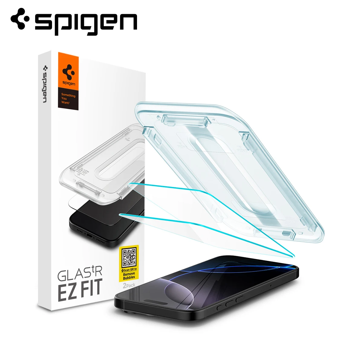 Spigen Glas.tR EZ Fit iPhone 16 Pro Max / 16 Pro Tempered Glass Screen Protector