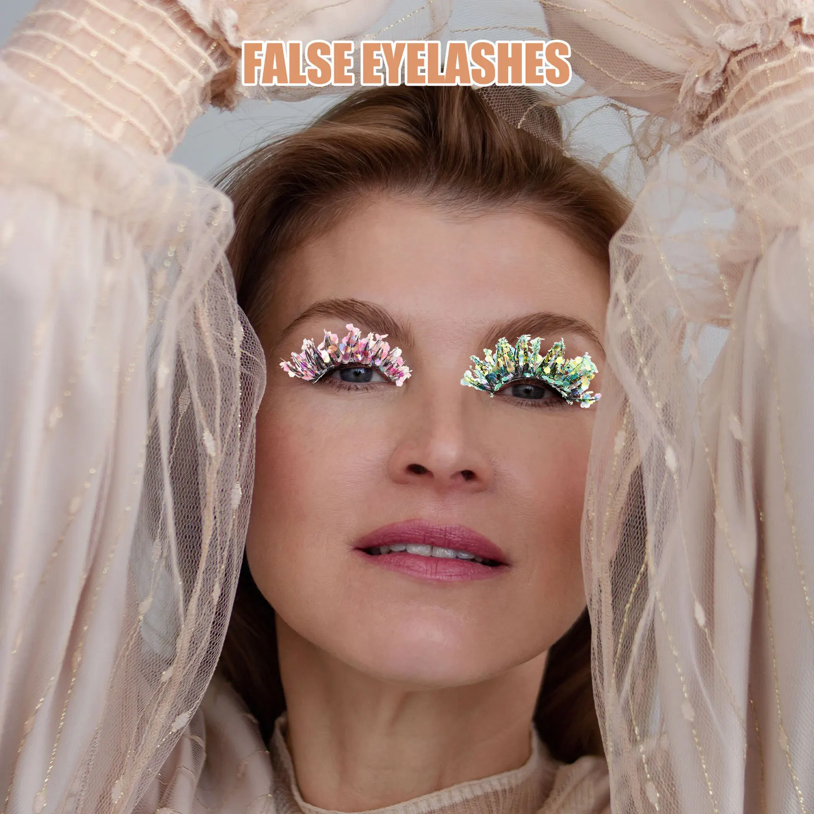 Luminous False Eyelashes 4 Pairs Diy Glitter Strip For Women Reusable Colored Curl Fake Lashes Makeup Lashes