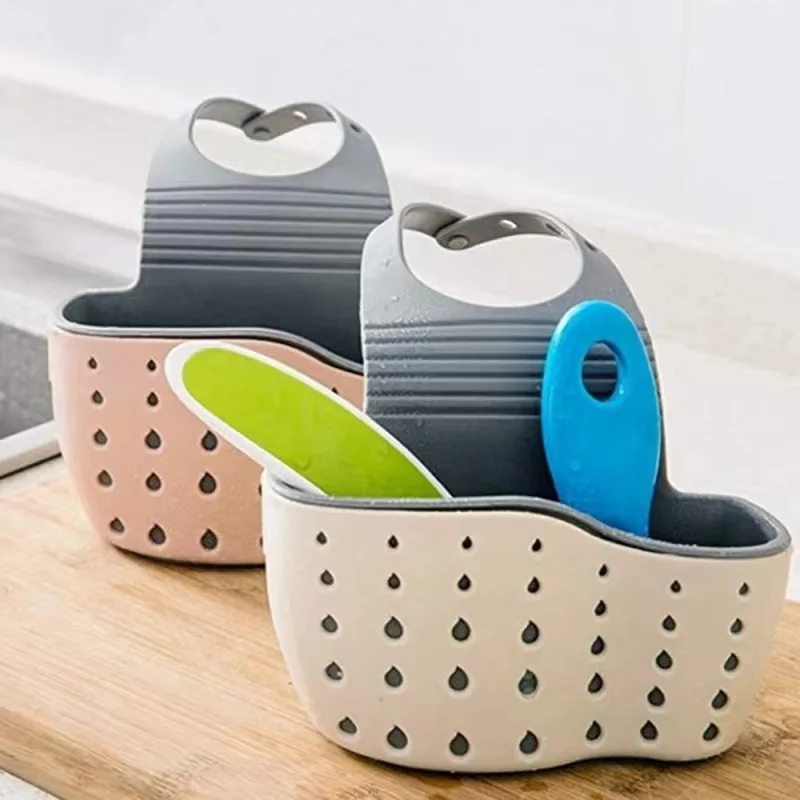 Kitchen thickened double sink bag sink plastic drain basket storage hanging basket storage rack drain rack