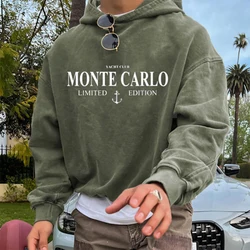 2024 Spring Men Streetwear Clothing Vintage Hoodies For Male Letter Print Long Sleeve Hooded Teen Pullovers Outdoor Casual Tops