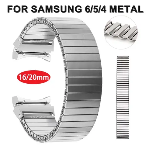 삼성 갤럭시 시계 6 5 프로 Watch4 클래식 42mm 46mm 스트랩에 대한 금속 탄성 팔찌 삼성 갤럭시 시계 6 4 5 44mm 40mmm