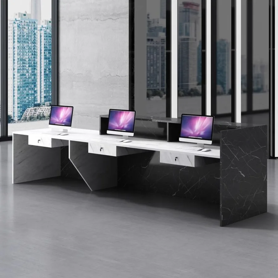 Design Art Simple Reception Desks Modern Solid Premium Reception Desk Load-bearing Luxury Office Furniture Mesa De Recepção LJ40