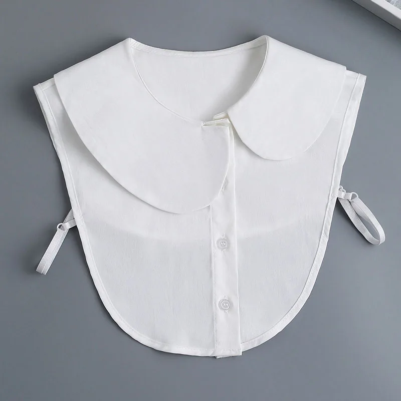 

Cotton Detachable Collar Half Shirt Fake Collar Tie Remoavble Autumn Sweater False Collar Lapel Blouse Top Women Shirt Decor