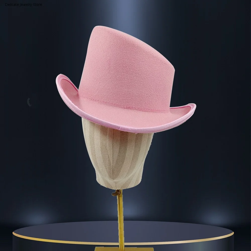 Retro Angled Edge Fedora Hat Bucket Hat British Style Top Hat Multicolor Lightweight Magician Hat Women