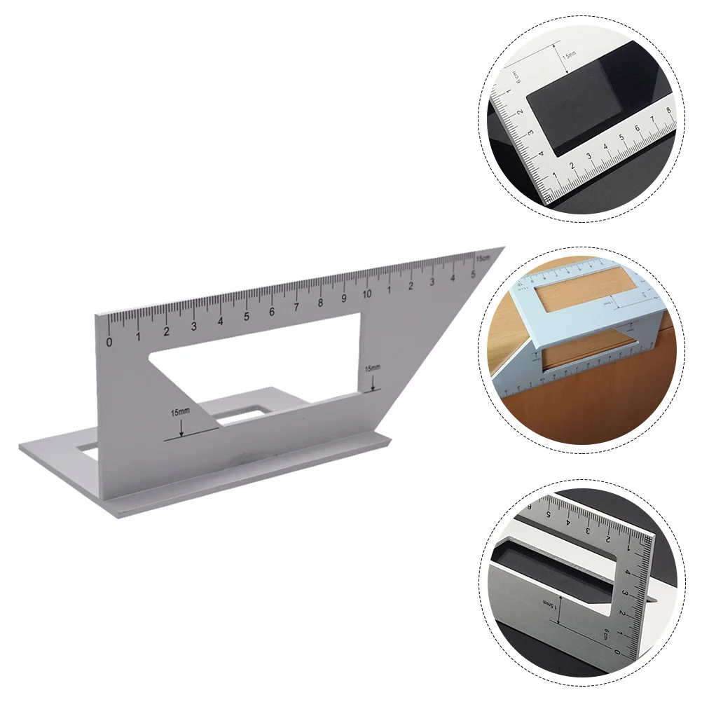 

Aluminum Alloy Angle Ruler 45 90 Degree T Shaped Right Locator Clear Scale Measuring Tool For Woodworking DIY Projects
