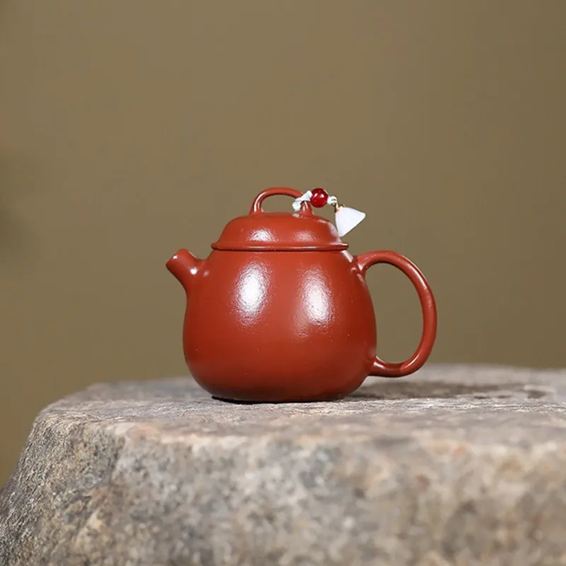 

Chinese Yixing Purple Clay Teapot Cute Small Capacity Tea Pot Handmade Beauty Tea Infuser Kettle Household Zisha Tea Set 90ml