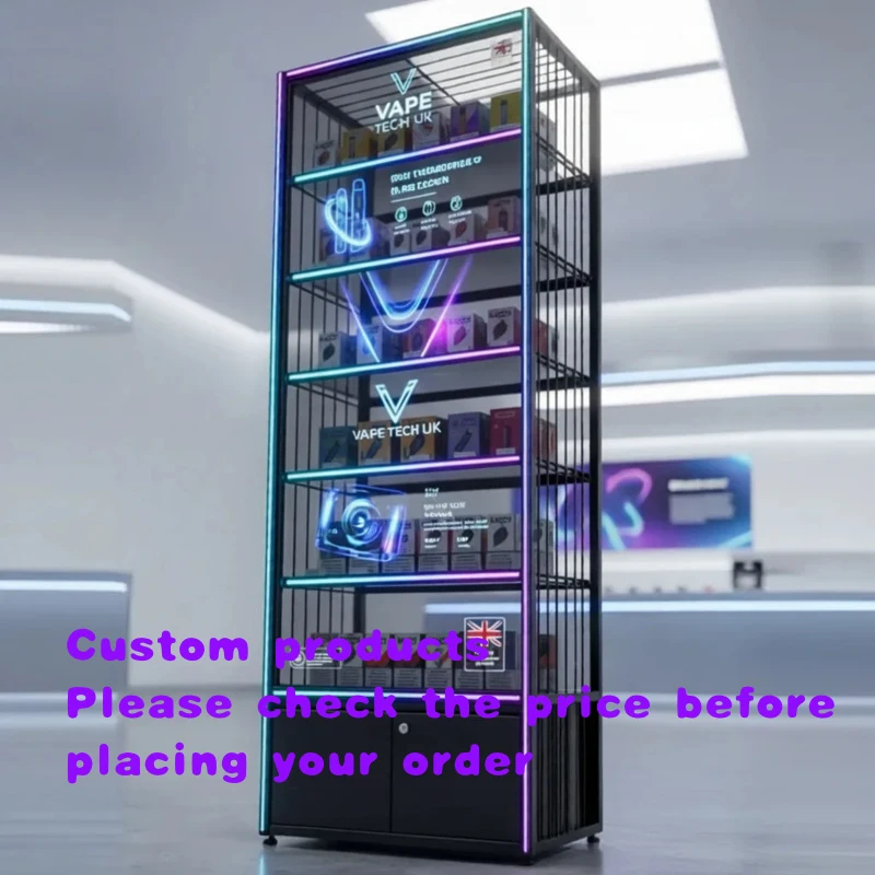 

custom.High Grade Retail Display Cabinet Display Stand Wall Glass Display Showcase with LED Lights and Digital Screen