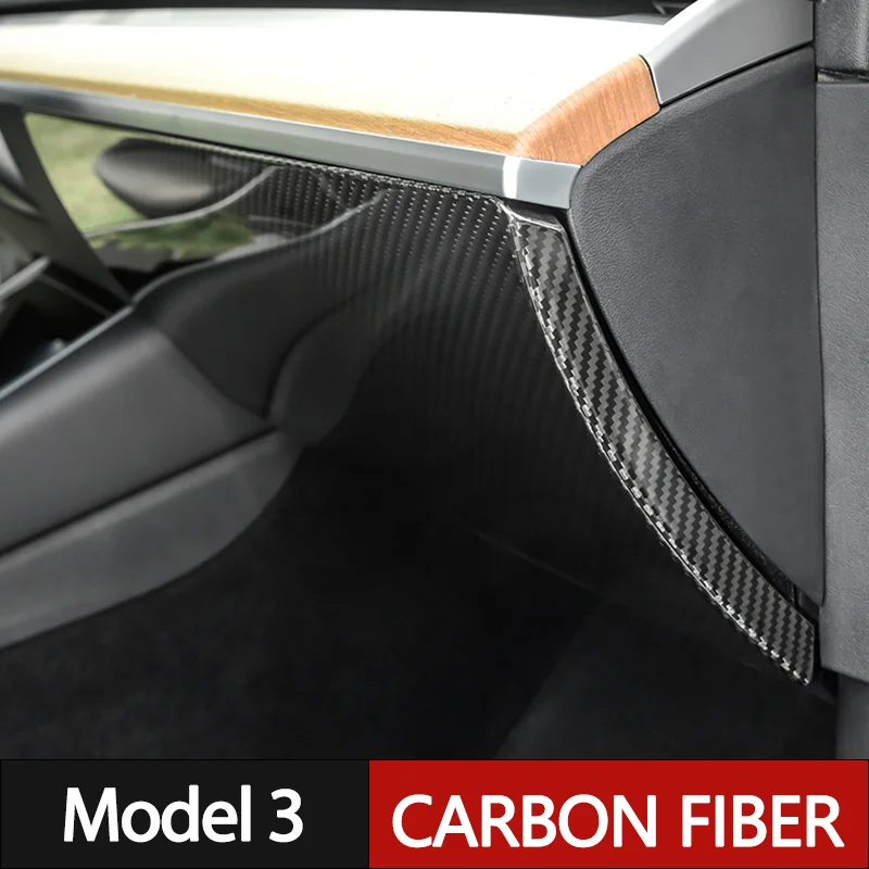 Carbon Fiber Car Center Console Glove Box Cover For Tesla Model 3 2018 2019 2020 2021 2022 year Interior Accessories