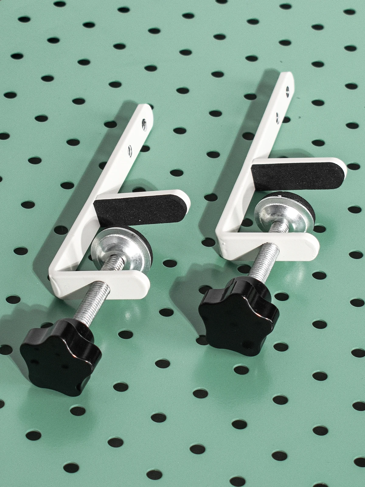 F-Shaped Desktop Stand for Hole Board No-Drill Iron Storage Organizer Holder Clamp on Desk  Universal Space Saver