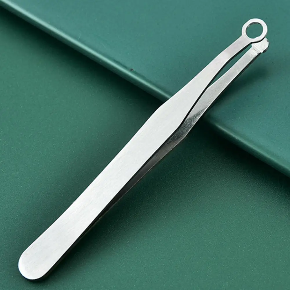 Nose Trimmer Tweezers Rustproof Universal Stainless Steel Round Tip Hair Removal Tweezers for Men