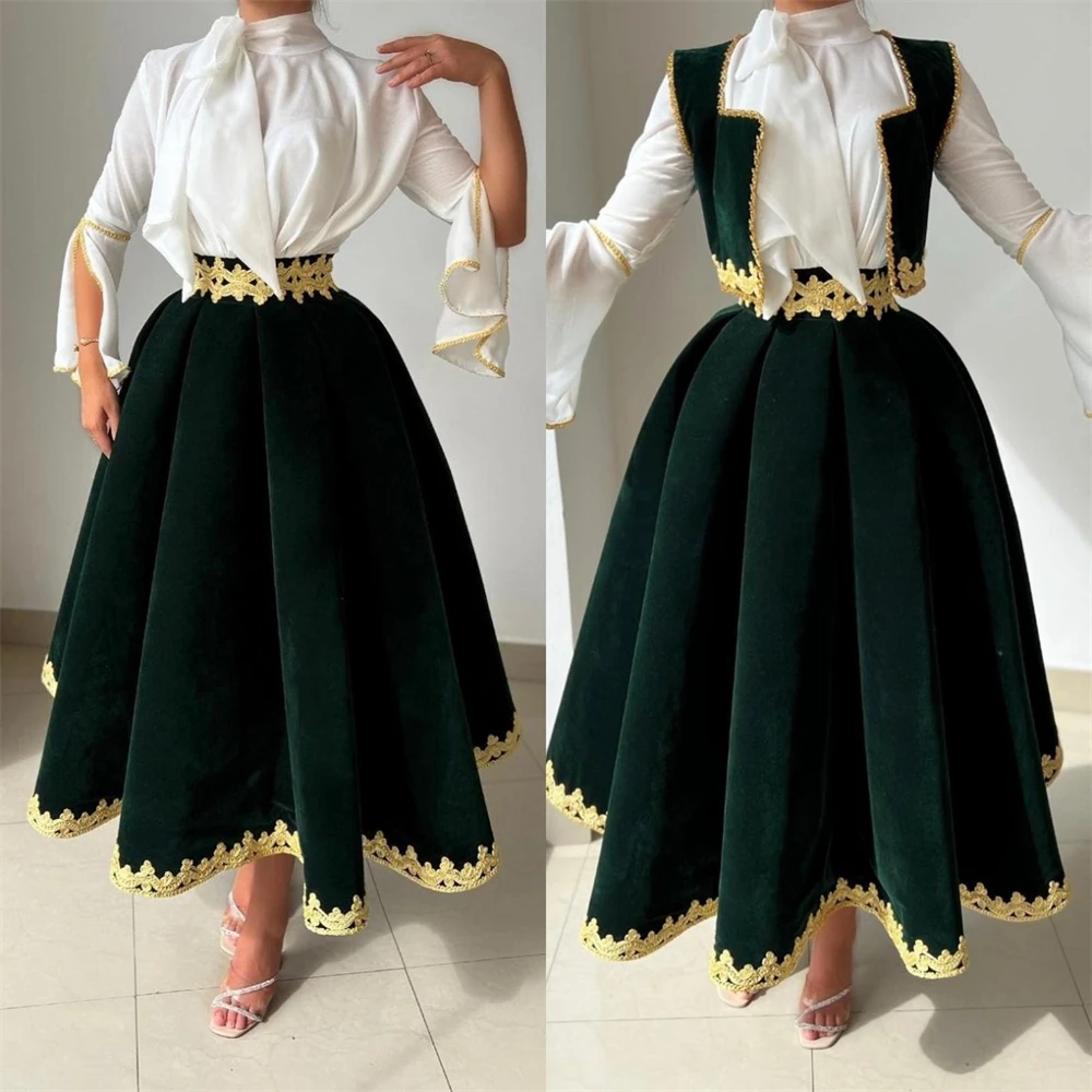 Vestidos de baile personalizados, simples, gola alta, vestido de baile, celebridade, flores, drapeado, ocasião, vestido de noite