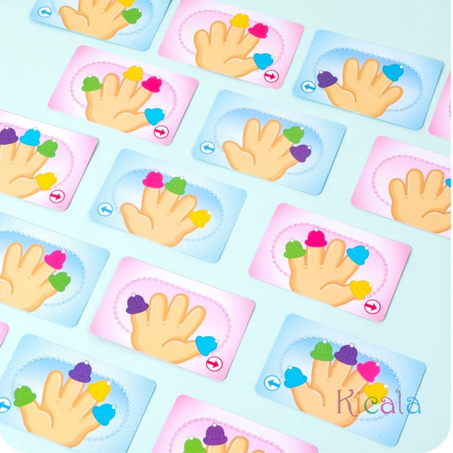 Crianças dedo boné jogo cor correspondência brinquedos habilidades motoras brinquedo educativo jogo de tabuleiro para crianças jogos de festa interativos