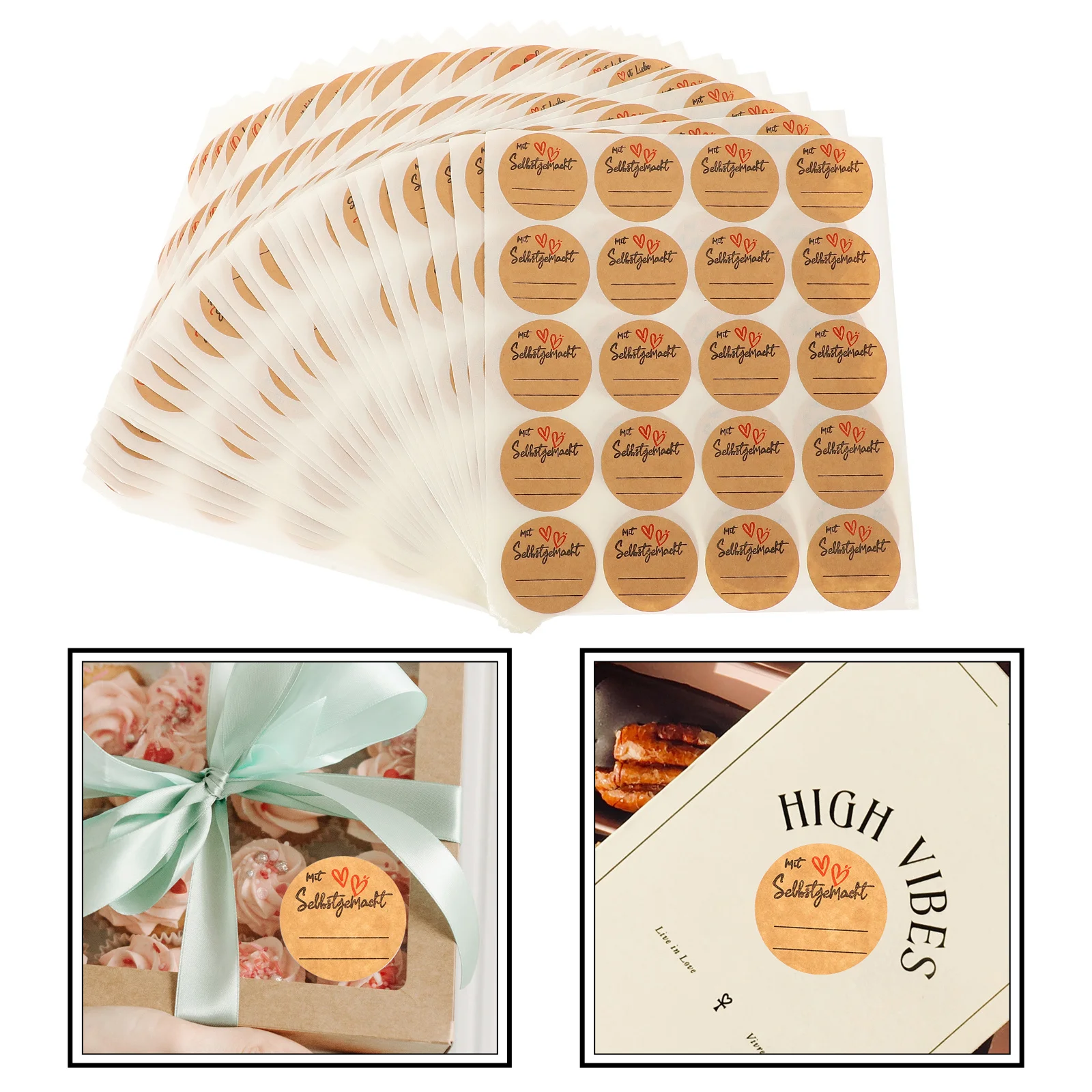 600 Sheets Self-Adhesive Label Stickers Decorative Sealing Labels for Candy Biscuit Bags Gift Favor Adhesive Sticker