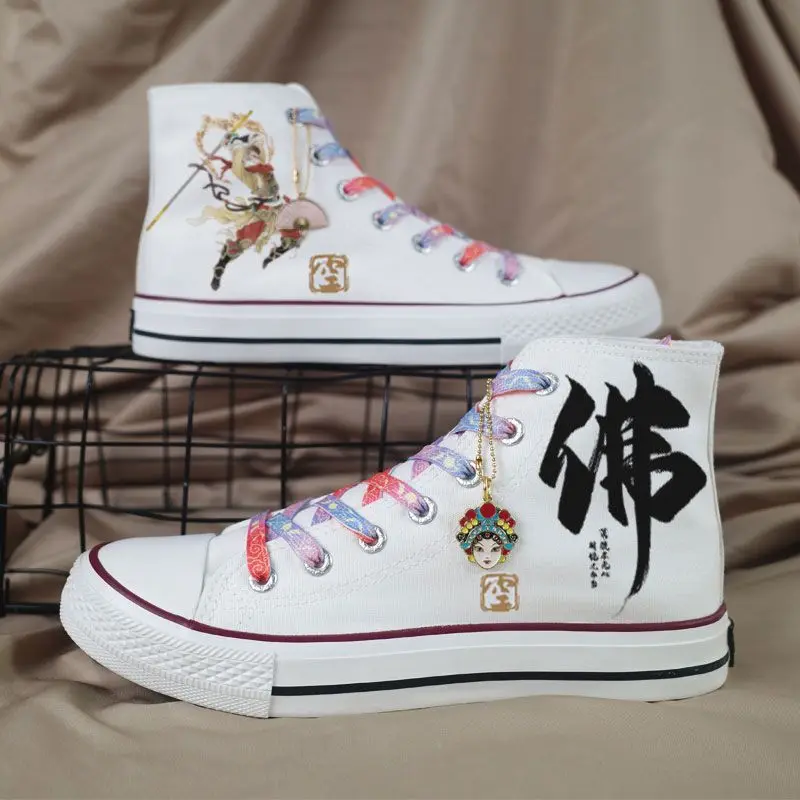 real Chinese Style High-top Canvas Shoes Men's 2024 Spring And Autumn New Retro National Tide Joker Casual Shoes Student shoes