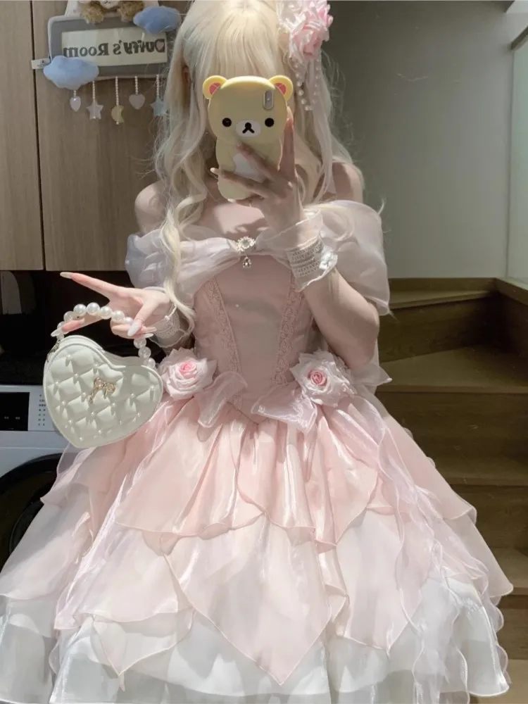 

Little Flower Fairy One-shoulder Student Day coming-of-age Dress