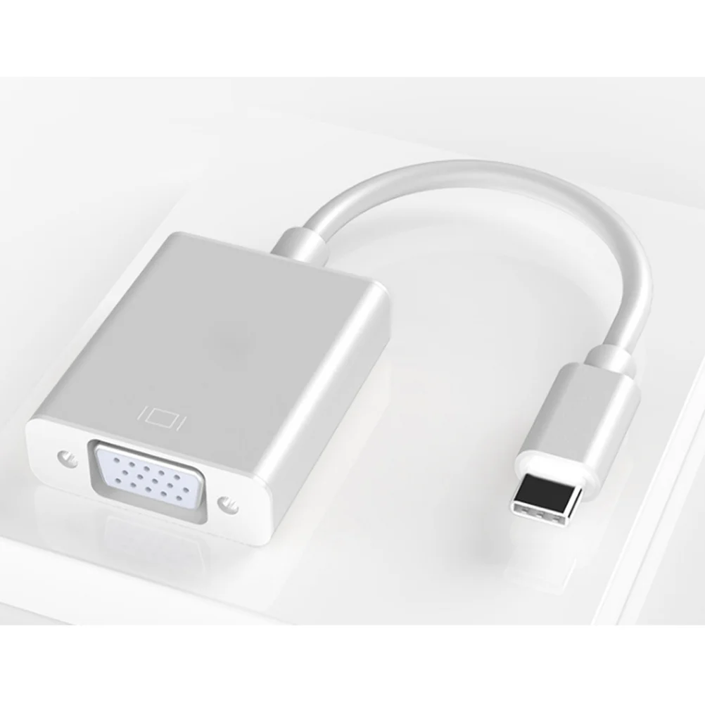 Adattatore da USB-C a VGA Cavo USB 3.1 tipo C argento per laptop e tablet Supporto ricarica rapida Plug Play sostituibile a caldo