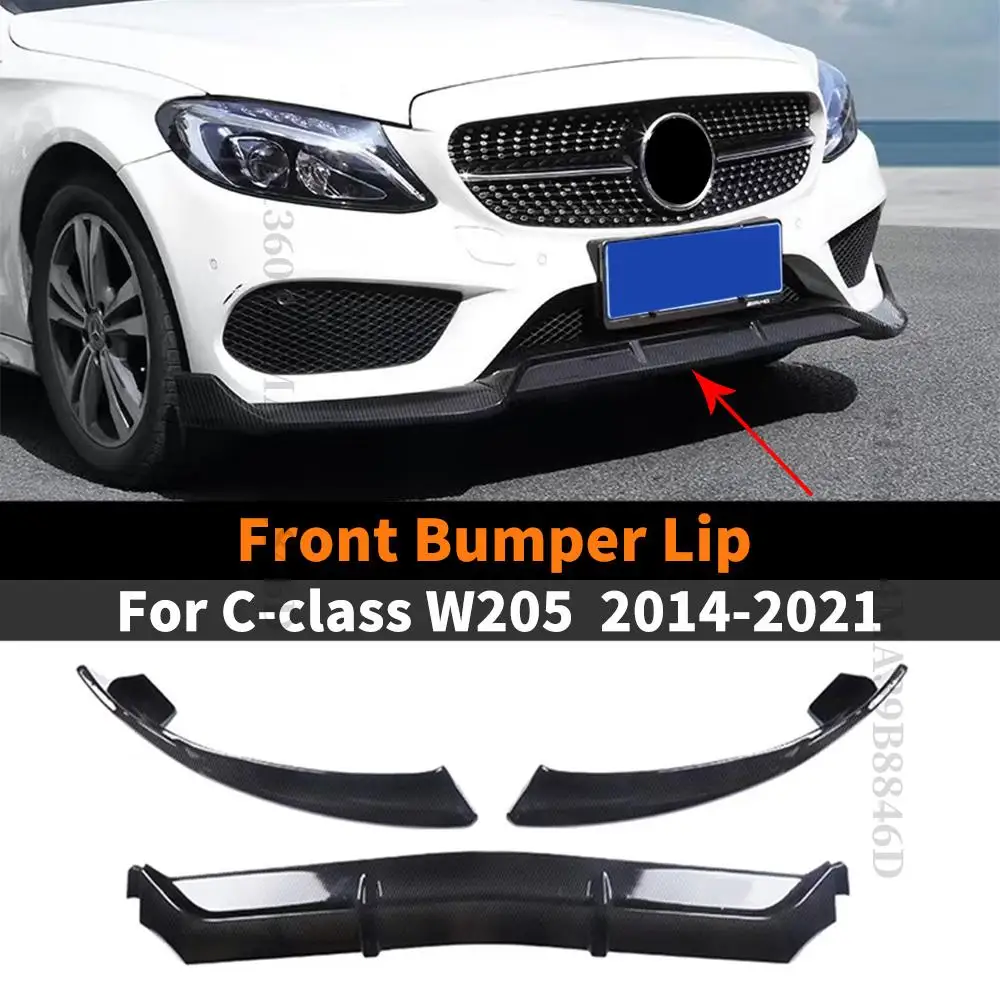 

Deflector Front Bumper Lip Chin For Mercedes Benz C class W205 2014-2021 C180 C200 C260 C300 Guard Styling Body Kit