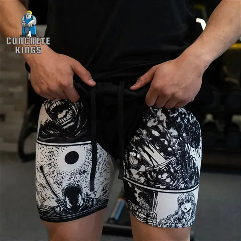 

Digital Print 3D Double Layer Beach orts Men's Casual Pants mid Waist Zipper Fly Comfortable Breathable Autumn Season