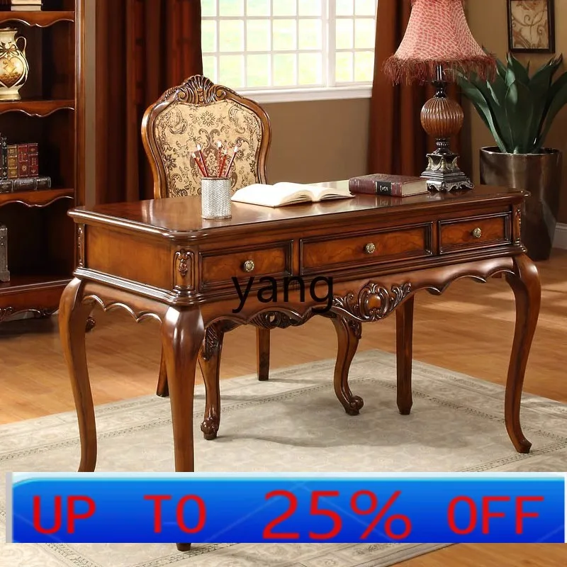 

LTT solid wood desk office computer desk retro furniture