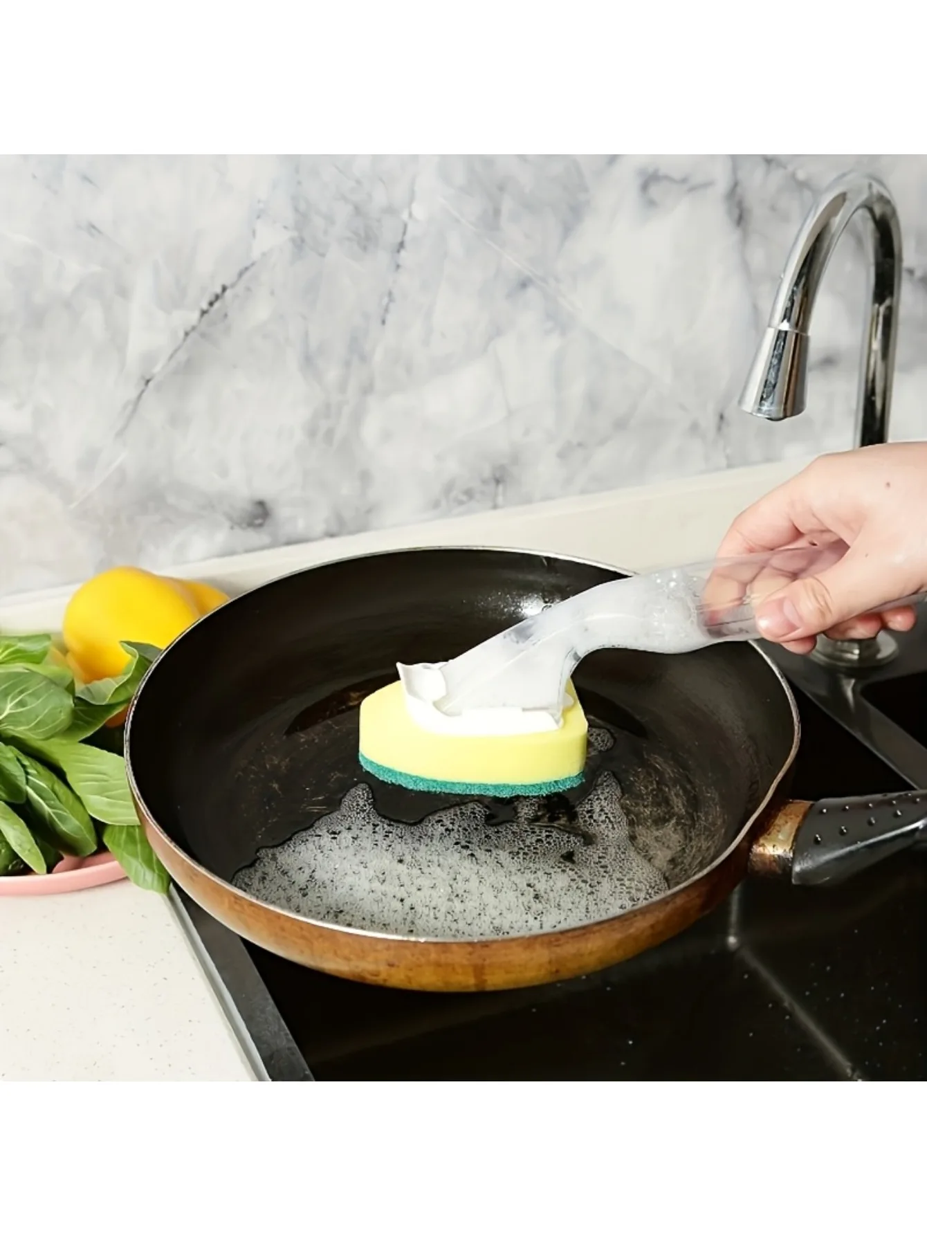 Heavy Duty Pot Scrubber, Removes Burnt Grease, Safe for Pans. 21x12cm, Durable Sponge - Image 3