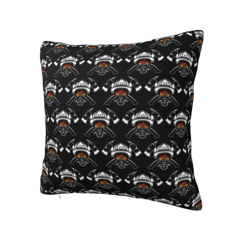 Custom Modern Firefighter Skull Sofa Cushion Cover Polyester Fireman Fire Rescue Pillow Case for Living Room