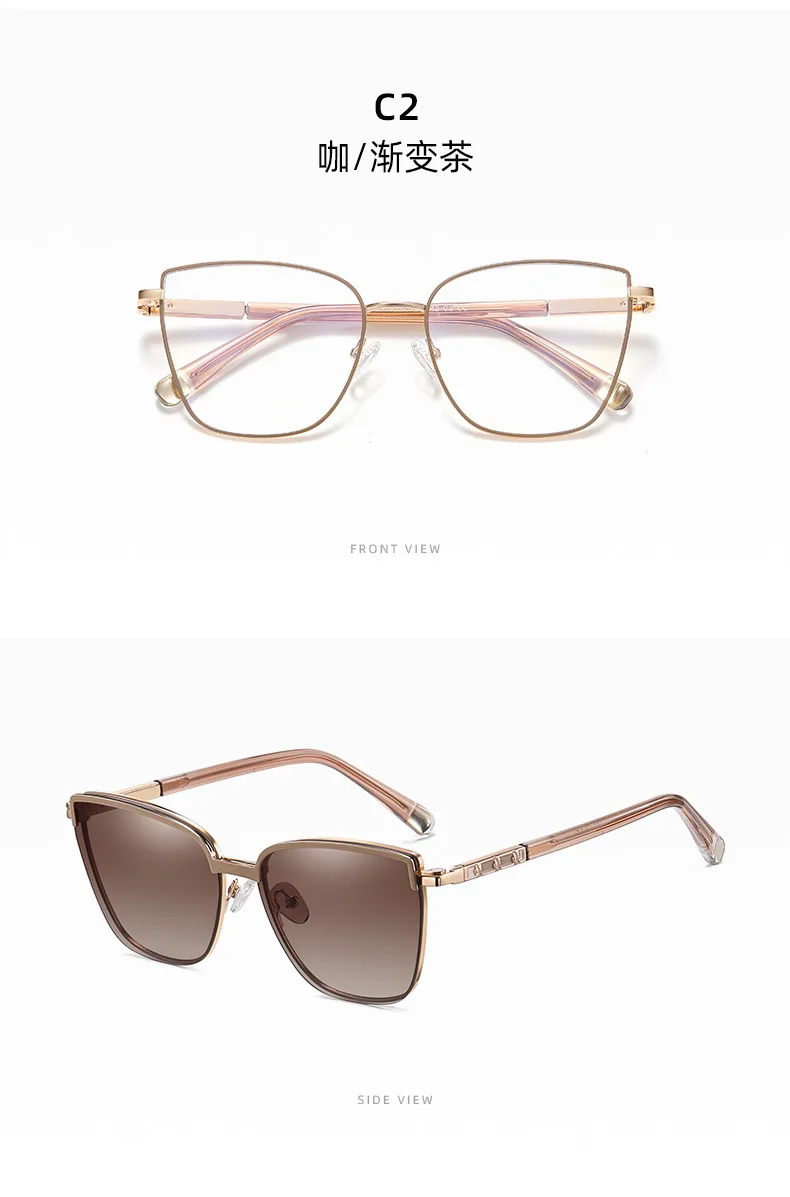 OKH Magnetische Clip-On-Sonnenbrille für Damen, Anti-Blau-Brillengestelle, polarisiert, für Damen, modisch, zum Lesen, Myopie, Grad – Detail 8