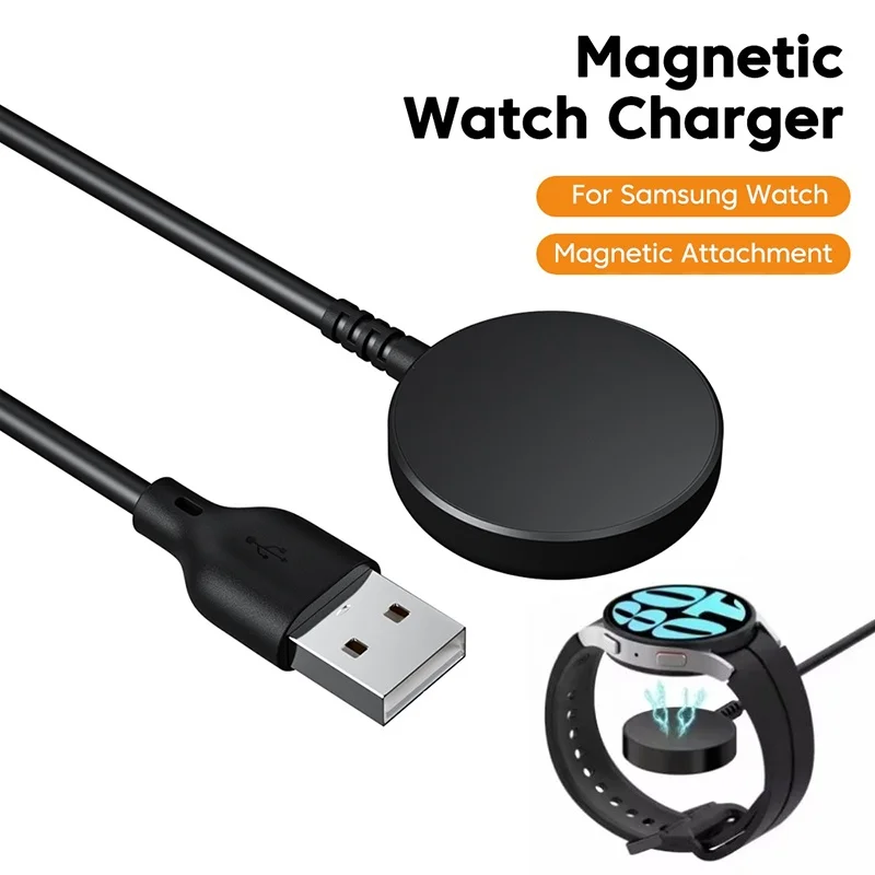 Portable USB Cable Fast Charging Dock Station Magnetic Smartwatch Wireless Charger Cable For Samsung Galaxy Watch 4 3 Active 2 1