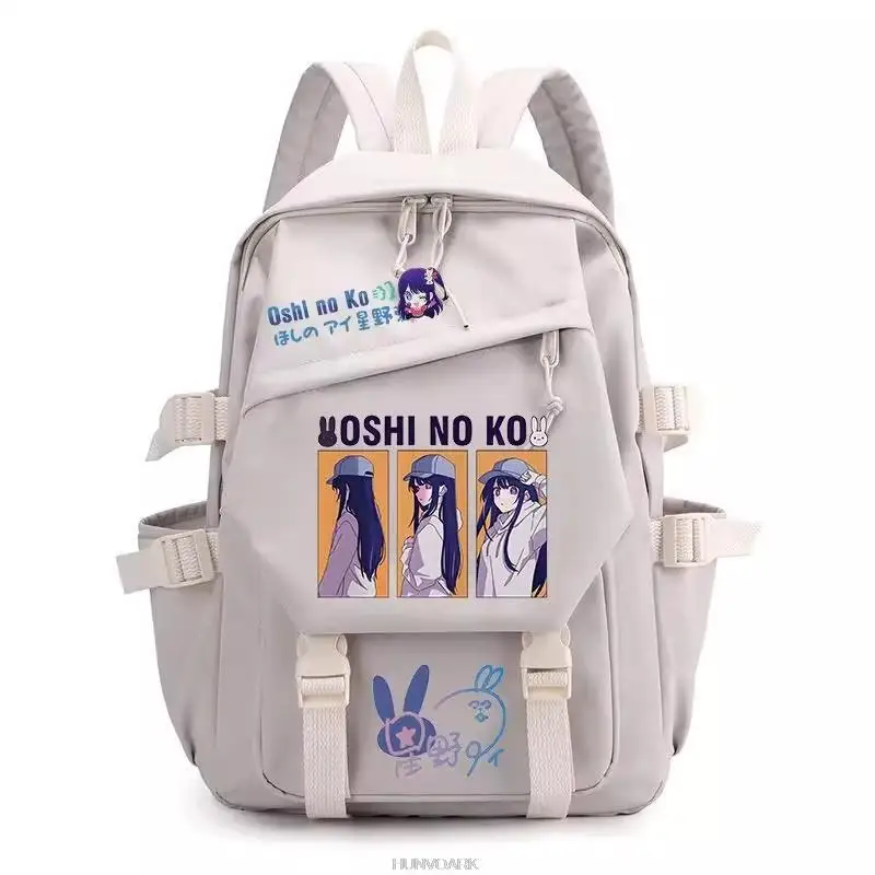 Ai Hoshino Anime Mochilas para Meninas, Mochila Escolar de Nylon Multibolso para Estudantes, Laptop Kawaii Feminino, Anime, Meninas