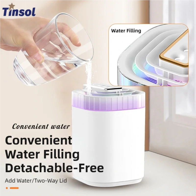 TINSOL 3L Household Humidifier Intelligent Timer Three Nozzle Humidifier Multifunction USB Large Capacity Silent Atomizer